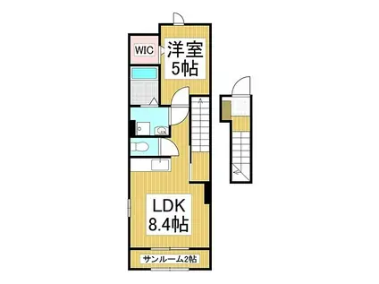 JR中央本線 下諏訪駅 徒歩31分 2階建 築13年(1LDK/2階)の間取り写真