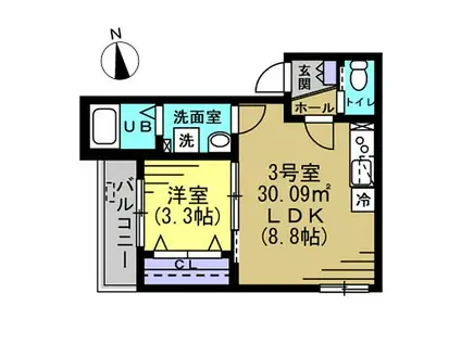 ルアナメゾン馬橋01(1LDK/3階)の間取り写真