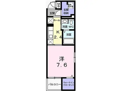 JR東海道・山陽本線 英賀保駅 徒歩1分 5階建 築13年(1K/4階)の間取り写真