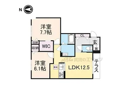 近鉄橿原線 田原本駅 徒歩9分 2階建 築8年(2LDK/1階)の間取り写真