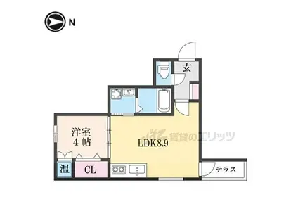 京阪本線 萱島駅 徒歩11分 3階建 築1年(1LDK/3階)の間取り写真