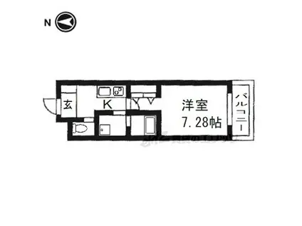 JR片町線(学研都市線) 長尾駅(大阪) 徒歩38分 5階建 新築(1K/5階)の間取り写真