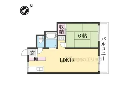 オルボス壱分(1LDK/2階)の間取り写真