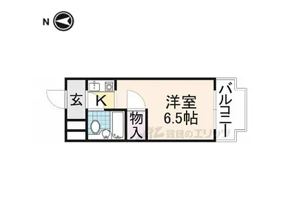 京阪本線 寝屋川市駅 徒歩7分 4階建 築38年(1K/2階)の間取り写真