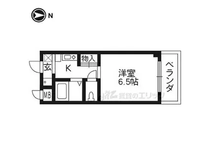 JR片町線(学研都市線) 津田駅 徒歩10分 4階建 築28年(1K/3階)の間取り写真