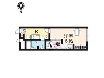 近鉄橿原線 西ノ京駅 徒歩22分 2階建 築20年(1K/2階)の間取り写真