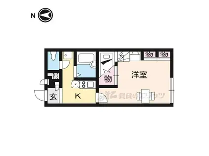 JR桜井線 京終駅 徒歩27分 2階建 築19年(1K/2階)の間取り写真