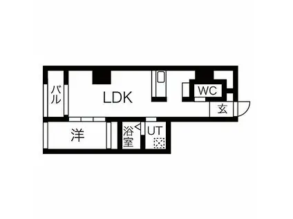 コスモ釣鐘町(1LDK/8階)の間取り写真