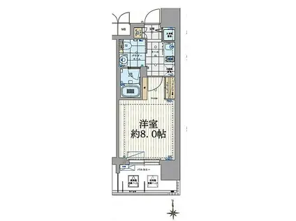 エスライズ北堀江スワン(1K/3階)の間取り写真