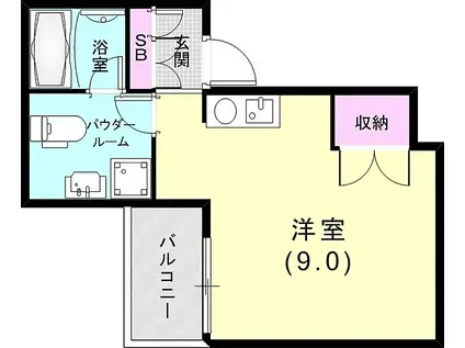 神戸市海岸線 御崎公園駅 徒歩2分 4階建 築21年(ワンルーム/2階)の間取り写真