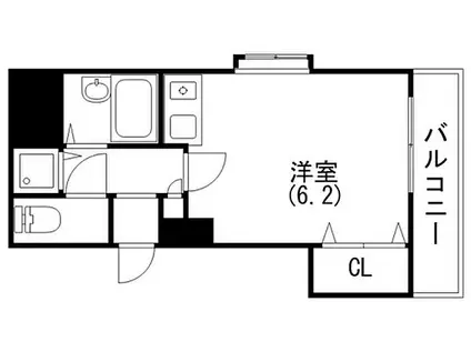 神戸市西神・山手線 上沢駅 徒歩1分 6階建 築33年(1K/2階)の間取り写真
