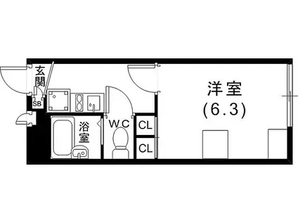 神戸市西神・山手線 大倉山駅(兵庫) 徒歩14分 2階建 築18年(1K/2階)の間取り写真