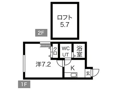 エターナル小樽(1K/1階)の間取り写真