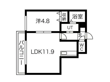 グランシャリオ(1LDK/1階)の間取り写真