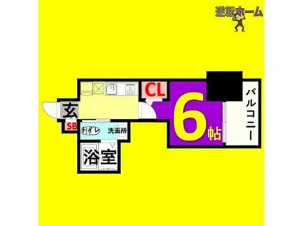 エステムコート名古屋千種グレイス(1K/13階)の間取り写真