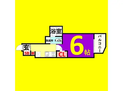 エステムコート名古屋千種グレイス(1K/8階)の間取り写真
