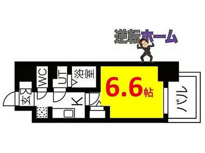 メイクス名駅南II(1K/14階)の間取り写真