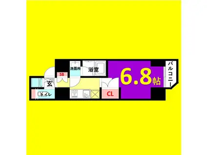 APEX名古屋栄PREMIERLIFE(1K/2階)の間取り写真