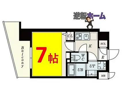 S-RESIDENCE浅間町(1K/6階)の間取り写真