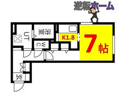 WELL COURT KANDA(ワンルーム/1階)の間取り写真