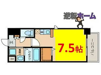 Z・R東別院(ワンルーム/2階)の間取り写真