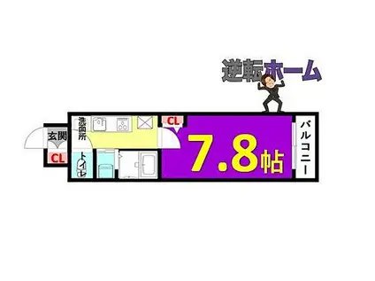 S-RESIDENCE志賀本通(1K/9階)の間取り写真