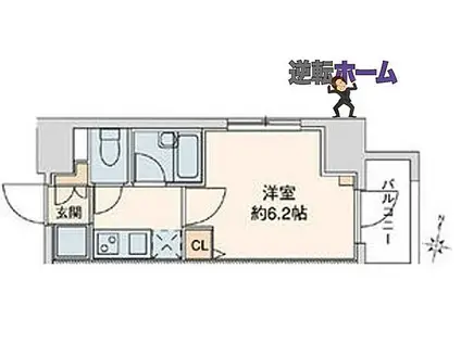 スペーシア堀田(1K/3階)の間取り写真