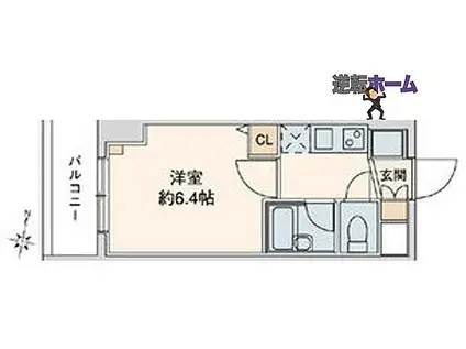 スペーシア堀田(1K/5階)の間取り写真