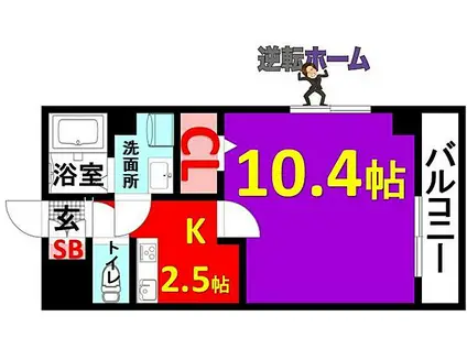 サクシードMTⅠ金山(1K/6階)の間取り写真