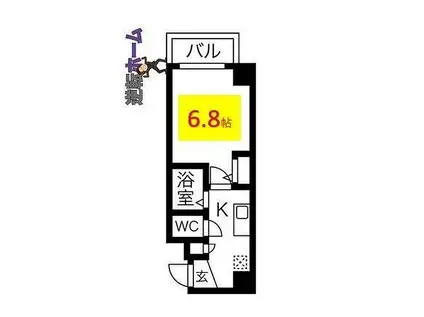 名古屋市営桜通線 太閤通駅 徒歩3分 7階建 築17年(1K/3階)の間取り写真