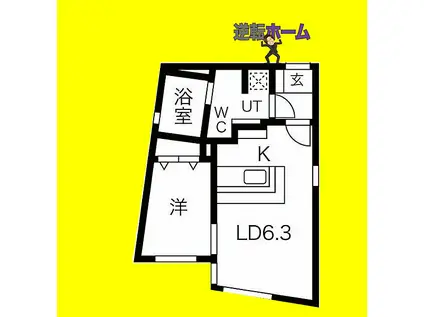 LEGIOIEささしまライブ駅3(1LDK/4階)の間取り写真