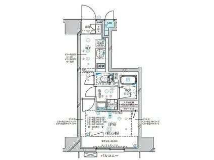 ディアレイシャス大須観音III(1K/10階)の間取り写真