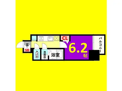 プレサンスTHE大須観音(1K/12階)の間取り写真