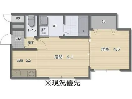 札幌市営東豊線 豊平公園駅 徒歩4分 4階建 築1年(1LDK/4階)の間取り写真
