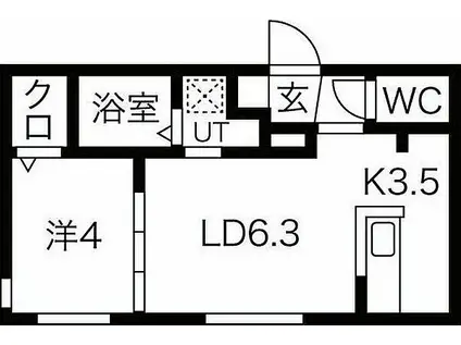 札幌市営南北線 中島公園駅 徒歩3分 5階建 築1年(1LDK/5階)の間取り写真