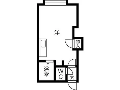 札幌市営南北線 中の島駅 徒歩6分 3階建 築25年(ワンルーム/2階)の間取り写真