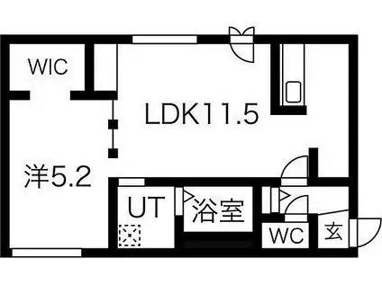 札幌市営東豊線 美園駅 徒歩1分 4階建 築2年(1LDK/4階)の間取り写真