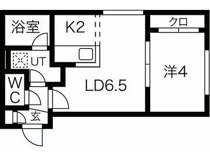 札幌市営東西線 南郷１３丁目駅 徒歩1分 4階建 新築(1LDK/2階)の間取り写真