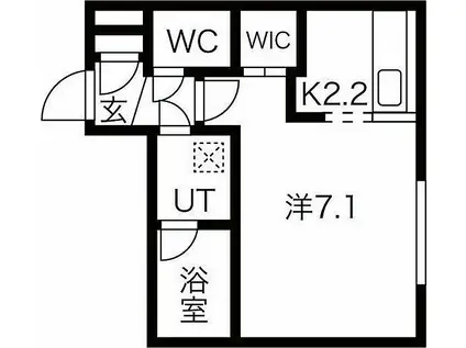 札幌市営東西線 南郷１３丁目駅 徒歩1分 4階建 新築(1K/4階)の間取り写真