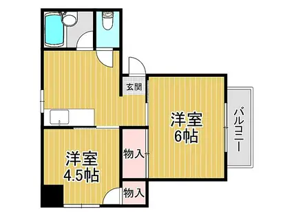 ミスターマンション(2DK/2階)の間取り写真