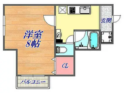 ラフォンテ三宮(1K/5階)の間取り写真