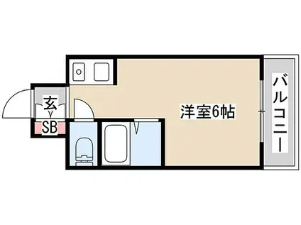 マーシモ・ラール宮本(ワンルーム/2階)の間取り写真