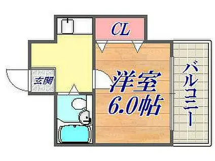 ヴィラパックス神戸(1K/3階)の間取り写真