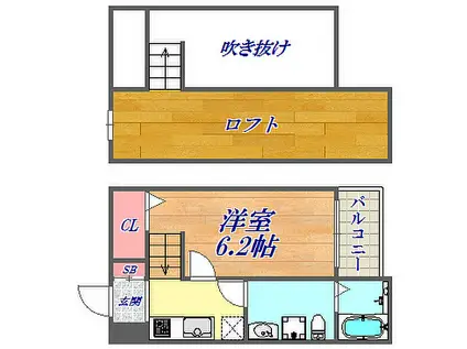 HUIS神戸(1K/1階)の間取り写真