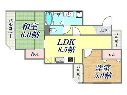 マックコート(2LDK/1階)の間取り写真