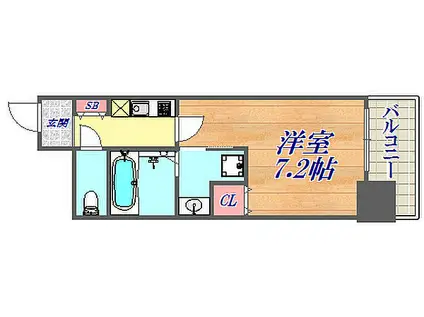 セオリー神戸グルーブ(1K/8階)の間取り写真