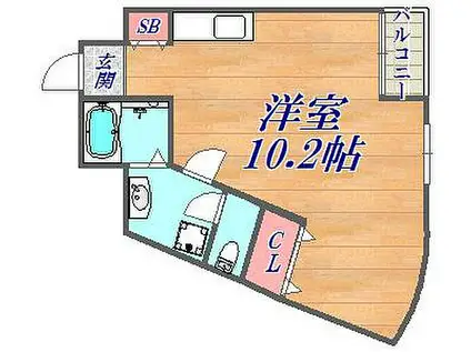 平野レジデンス(1K/1階)の間取り写真