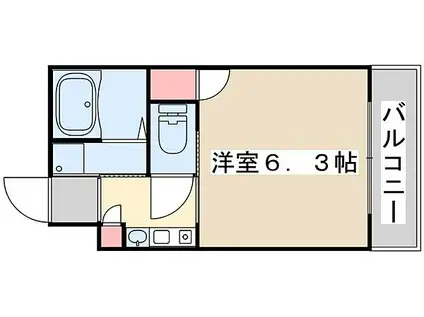 エステムコート神戸ハーバーランド前Ⅱ(1K/2階)の間取り写真