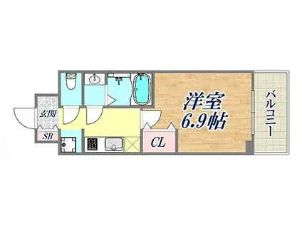 アドバンス神戸レイソレ(1K/8階)の間取り写真