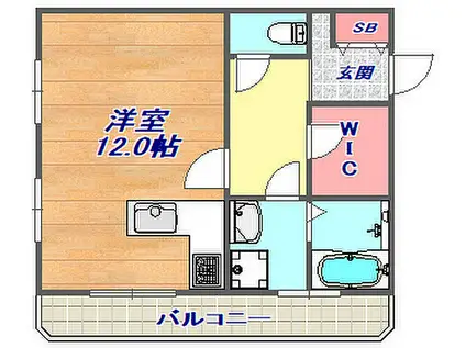 御影サンシャイン(ワンルーム/3階)の間取り写真